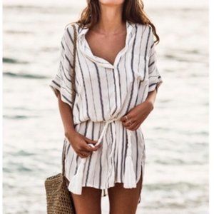 Faithfull the Brand Striped Castaway Shirtdress S